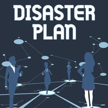 Writing displaying text Disaster Plan. Word for Respond to Emergency Stock Illustration