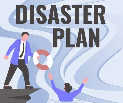 Writing displaying text Disaster Plan. Word Written on Respond to Emergency Stock Illustration