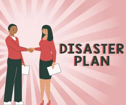 Writing displaying text Disaster Plan. Business idea Respond to Emergency Stock Illustration