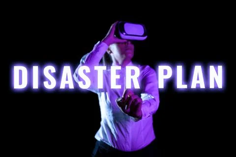 Writing displaying text Disaster Plan. Business overview Respond to Emergency 스톡 사진