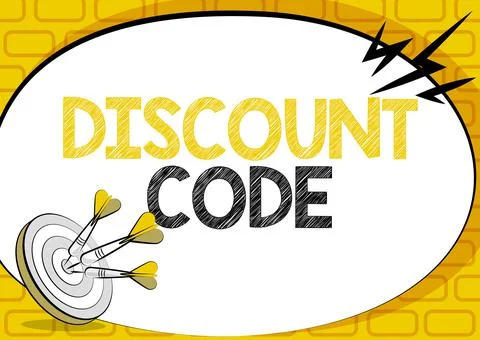 Writing displaying text Discount Code. Internet Concept to reduce the price of a Stock-Illustration