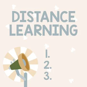 Writing displaying text Distance Learning. Business overview educational Stock Illustration