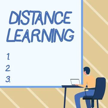 Writing displaying text Distance Learning. Business overview educational Stock-Illustration