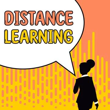 Writing displaying text Distance Learning. Word for educational lectures Stock Illustration