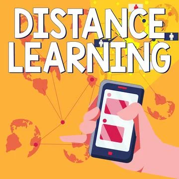 Writing displaying text Distance Learning. Word Written on educational lectures Ilustração Stock