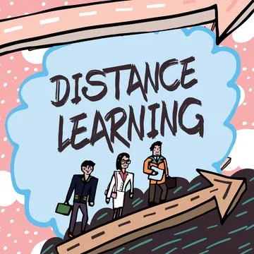 Writing displaying text Distance Learning. Conceptual photo educational lectures Stock Illustration