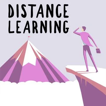 Writing displaying text Distance Learning. Word Written on educational lectures Ilustração Stock