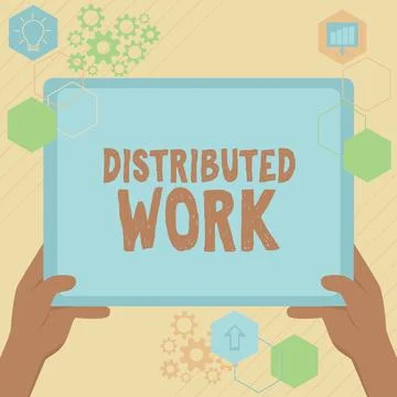 Writing displaying text Distributed Work. Conceptual photo practiced by Stockillustratie