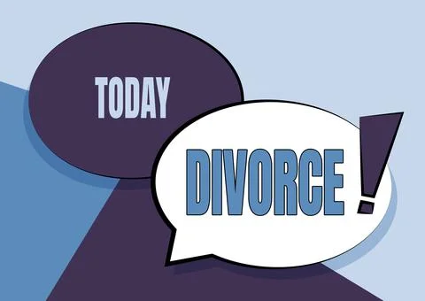 Writing displaying text Divorce. Conceptual photo Legal dissolution of marriage Illustrazione stock