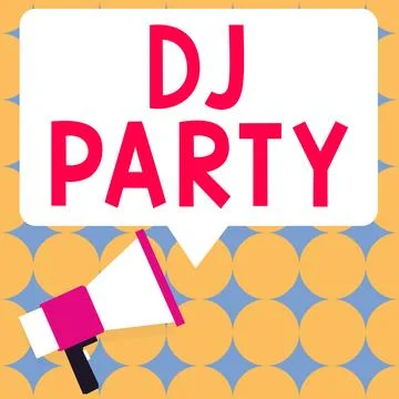 Writing displaying text Dj Party. Business overview person who introduces and イラスト素材