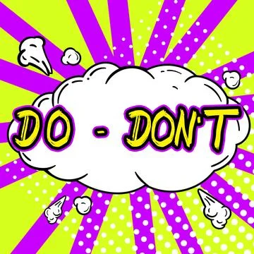 Writing displaying text Do Don'T. Word for rules and laws on how humans can or Stock Illustration