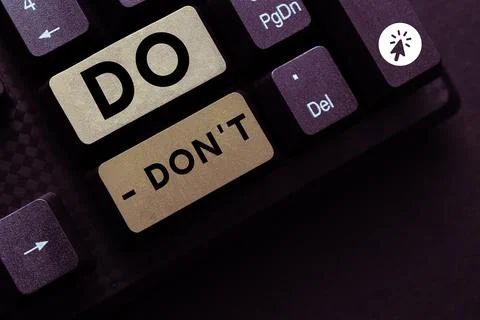Writing displaying text Do Don'T. Business idea rules and laws on how humans can Foto stock