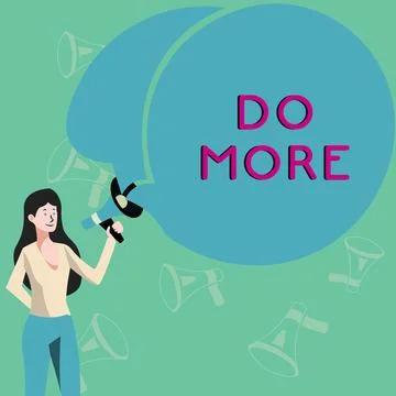 Writing displaying text Do More. Business overview act of being productive or イラスト素材