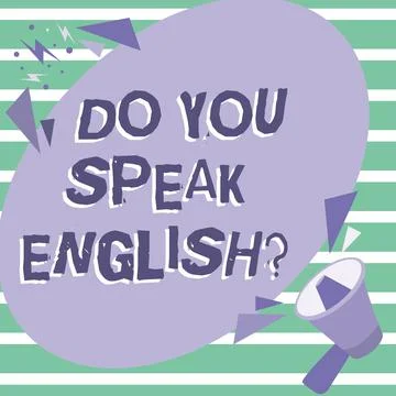 Writing displaying text Do You Speak English Question. Conceptual photo to know Illustrazione stock
