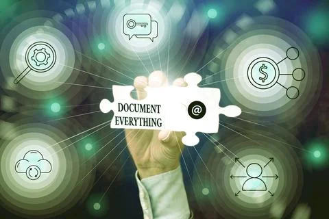 Writing displaying text Document Everything. Business approach computer file Foto stock