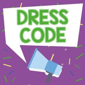 Writing displaying text Dress Code. Business showcase an accepted way of Stock Illustration