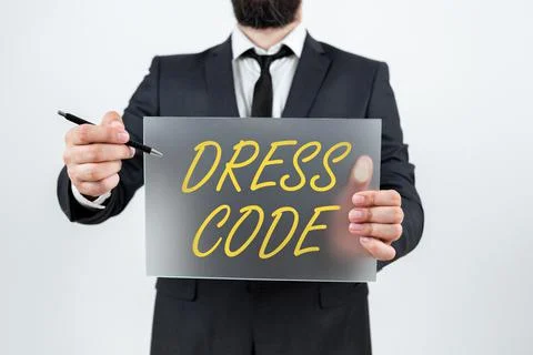 Writing displaying text Dress Code. Business concept an accepted way of dressing Stock Photos