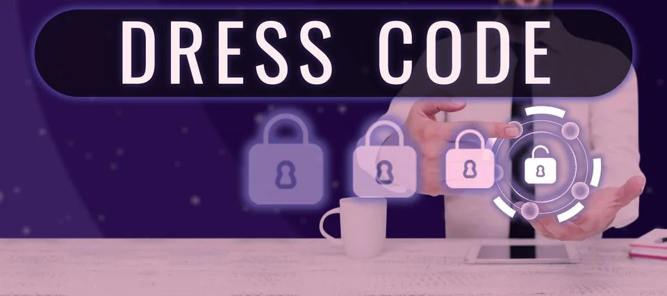 Writing displaying text Dress Code. Business overview an accepted way of 스톡 사진