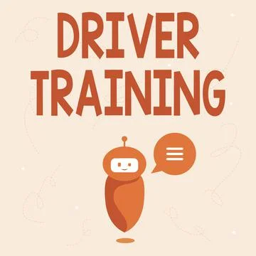 Writing displaying text Driver Training. Business approach prepares a new driver Stock Illustration