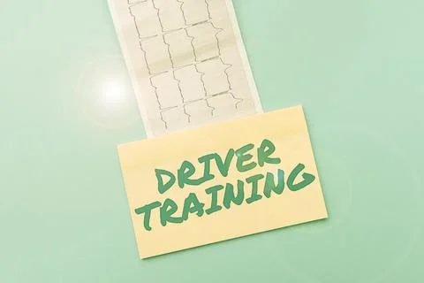 Writing displaying text Driver Training. Concept meaning prepares a new driver Stock Photos