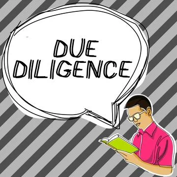 Writing displaying text Due Diligence. Business approach avoid harming other Illustrazione stock