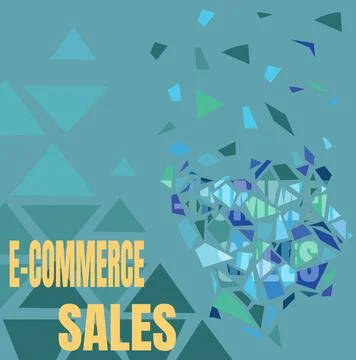 Writing displaying text E Commerce Sales. Business approach activity of buying Illustration
