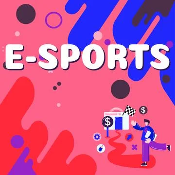 Writing displaying text E Sports. Business overview multiplayer video game Stock Illustration