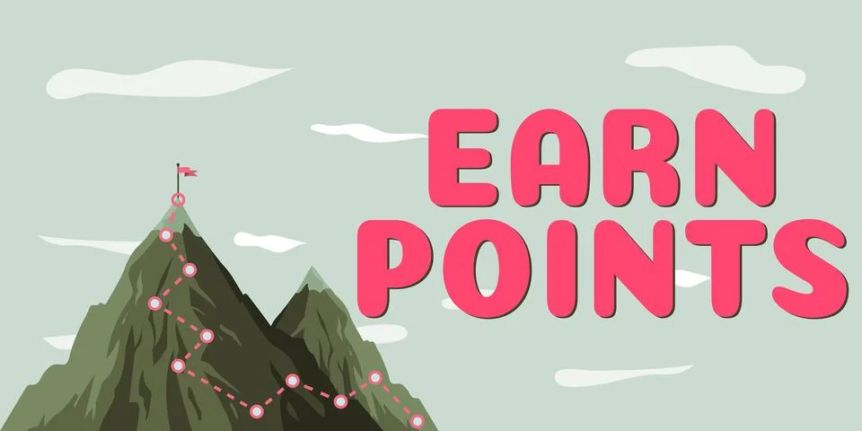 Writing displaying text Earn Points. Conceptual photo to get praise or approval Stock Illustration