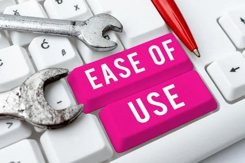 Writing displaying text Ease Of Use. Word Written on User friendly easy to 스톡 사진