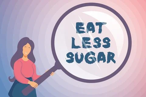 Writing displaying text Eat Less Sugar. Business overview reducing sugar intake 库存插图