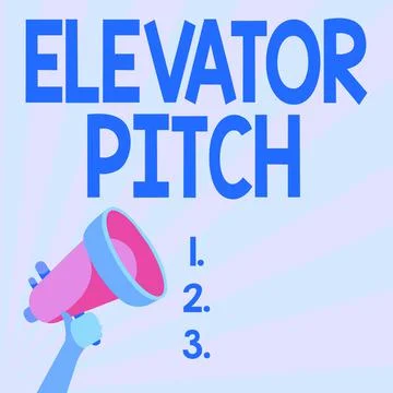 Writing displaying text Elevator Pitch. Conceptual photo A persuasive sales Stock Illustration