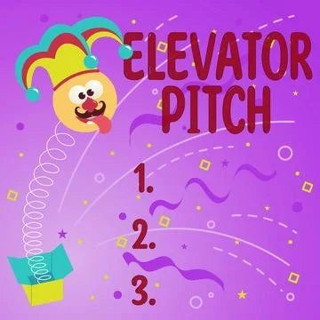Writing displaying text Elevator Pitch. Conceptual photo A persuasive sales Stock Illustration