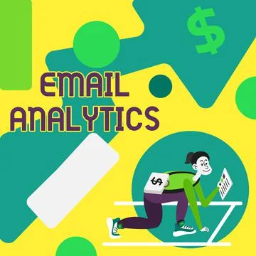 Writing displaying text Email Analytics. Business overview way to break down Stock Illustration