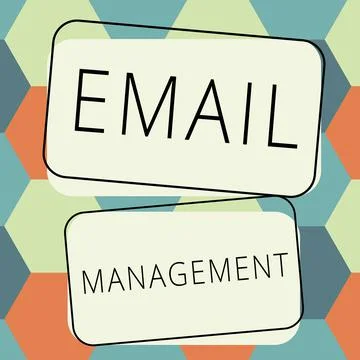 Writing displaying text Email Management. Business overview giving you the power Illustration