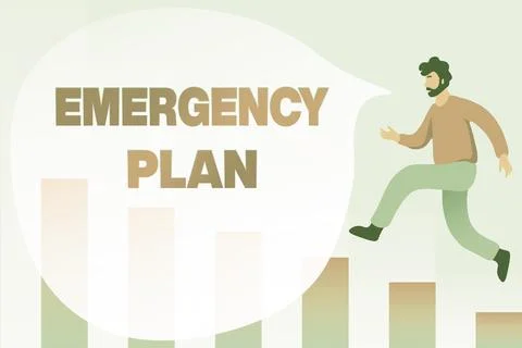 Writing displaying text Emergency Plan. Concept meaning instructions that Stock Illustration