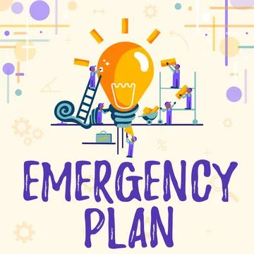 Writing displaying text Emergency Plan. Word Written on procedures for handling Ilustración de archivo