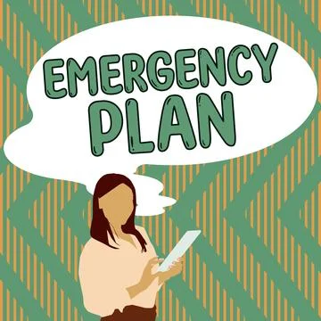 Writing displaying text Emergency Plan. Internet Concept Procedures for response Stock-Illustration
