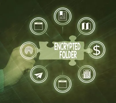 Writing displaying text Encrypted Folder. Concept meaning protect confidential Stock Photos