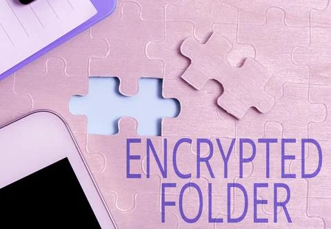 Writing displaying text Encrypted Folder. Concept meaning protect confidential Stock Photos