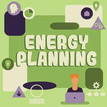 Writing displaying text Energy Planning. Internet Concept making of a strategy Illustrazione stock