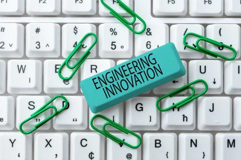 Writing displaying text Engineering Innovation. Business idea Process expressed Stockfoto's