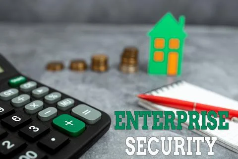 Writing displaying text Enterprise Security. Business approach decreasing the Foto stock