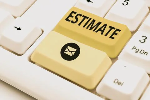 Writing displaying text Estimate. Internet Concept calculate or assess Stock Photos