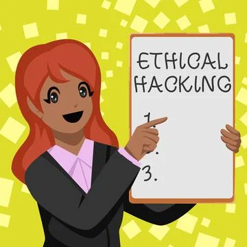 Writing displaying text Ethical Hacking. Word Written on a legal attempt of Stock Illustration