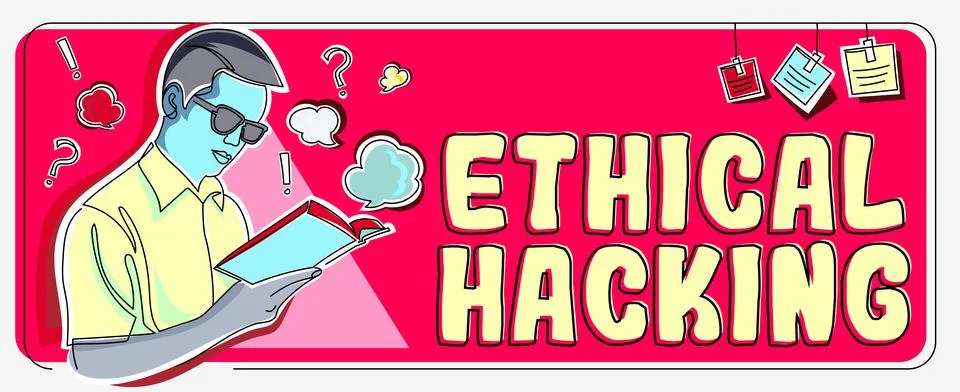 Writing displaying text Ethical Hacking. Conceptual photo act of locating イラスト素材