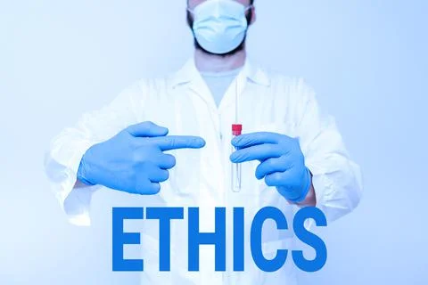 Writing displaying text Ethics. Conceptual photo the moral philosophy or code of 库存照片