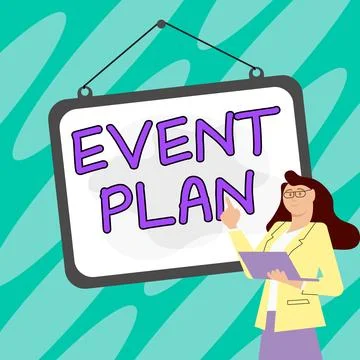 Writing displaying text Event Plan. Word Written on Process of managing a 库存插图