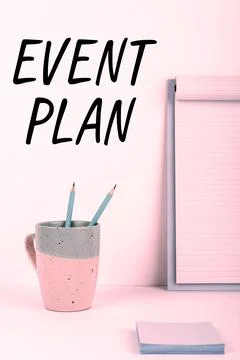 Writing displaying text Event Plan. Conceptual photo Process of managing a 스톡 사진