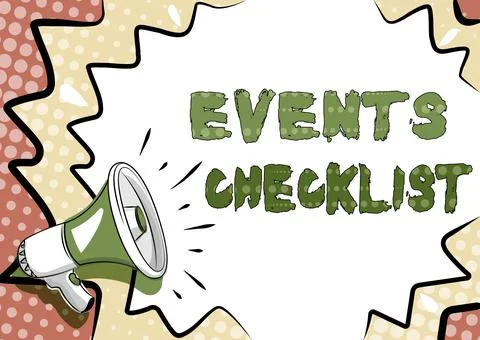 Writing displaying text Events Checklist. Business showcase invaluable tool for Ilustração Stock