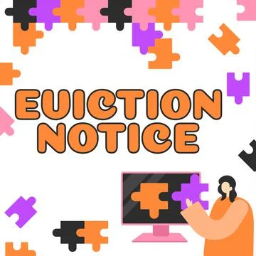 Writing displaying text Eviction Notice. Business approach an advance notice Stock Illustration